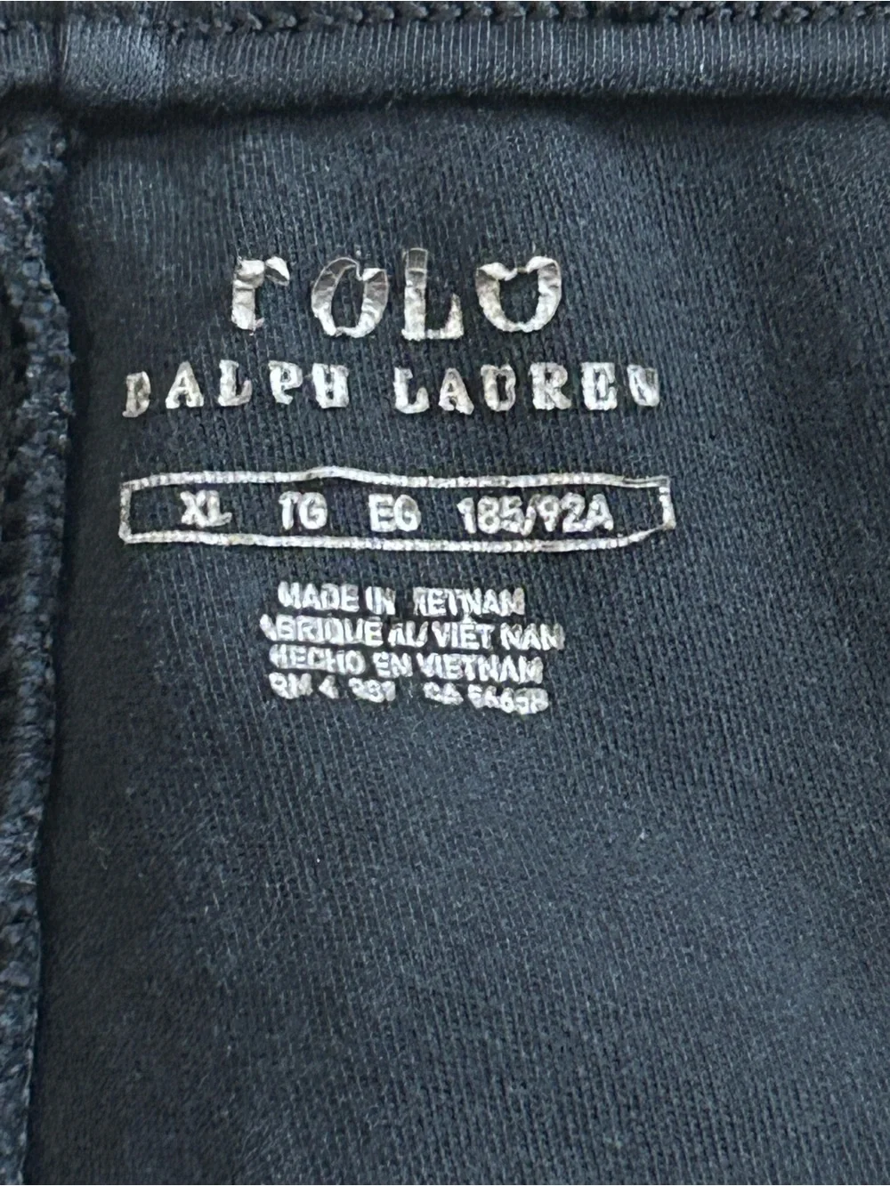 Polo Ralph Lauren Men's Sz XL Cotton Drawstring Interlock Track Pants Black 28”